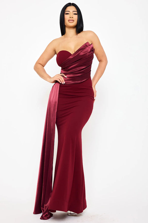 Techno Crepe Mermaid Maxi Dress